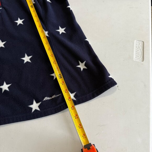 Eddie Bauer Star Print Navy Blue 1/4 Zip Fleece Pullover Sweatshirt Womens sz XL - Picture 9 of 9